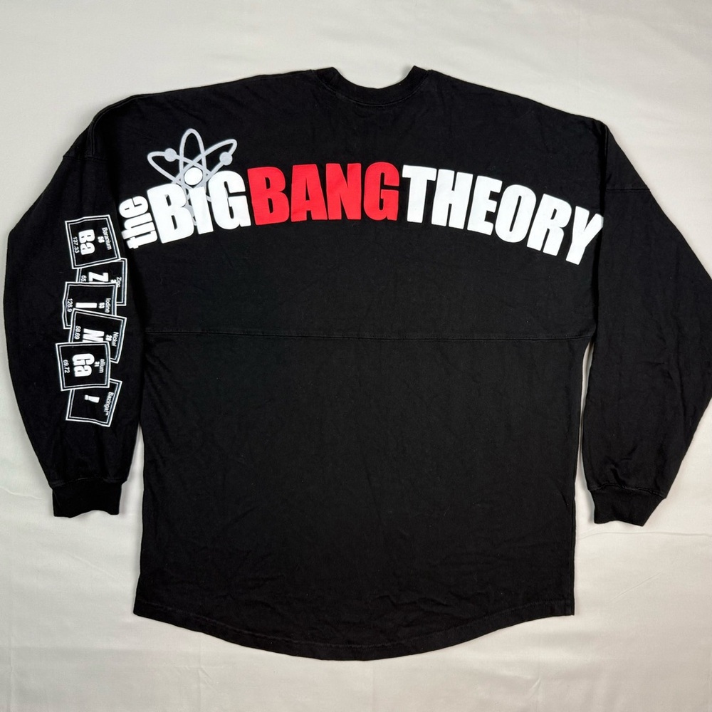 Big Bang Theory Spirit Jersey Long Sleeve T-Shirt Sz Medium Black Rare A6